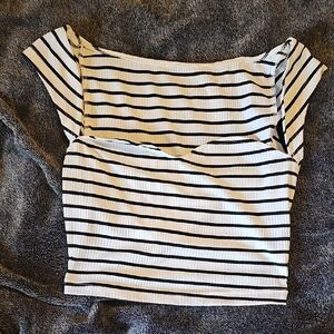 SHEIN Black and White Striped Tank Top
